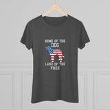 Women’s Patriotic Dog T-Shirt – American Flag Dog Graphic Tee