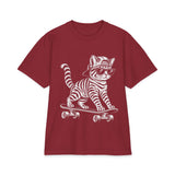 Skateboarding Cat Graphic T-Shirt – Cool Kitty on Skateboard
