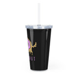 Doghnut Plastic Tumbler with Straw — Cute Donut Dog Drink Cup