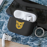 Cat Face AirPods Case — Cute Yellow Cat Keyring Cover for AirPods & AirPods Pro