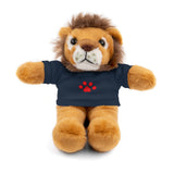 Plush Bear with Paw-Print Tee — Cute Gift for Kids & Pet Lovers