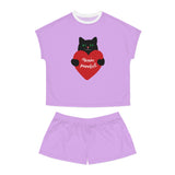 Women's Short Pajama Set cat valentine