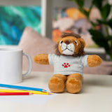 Plush Bear with Paw-Print Tee — Cute Gift for Kids & Pet Lovers