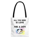 Dog Lover Tote Bag - "All You Need Is Love And A Dog"