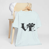 Love Paw T-Shirt — Distressed Paw Print Pet Lover Tee