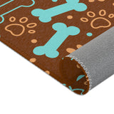 Pet Paw & Bone Area Rug — Cute Dog-Themed Accent Mat