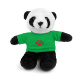 Plush Bear with Paw-Print Tee — Cute Gift for Kids & Pet Lovers
