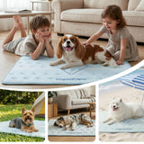 Vagascape Dog Cooling Mat - Dual-Surface Pet Cooling Pad, Durable Dog Cooling Bed, Washable Cooling Pet Pad for Dog Cooling mat Indoor and Outdoor(Blue L)