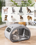 Pecute Cooling Cat House, with Cooling Mat for Small Dogs, Indoor Cat Bed with Insulation and 6 ice Packs Cooling for Cat and Dog, Foldable Outdoor Cat House for Hot Summer Days, M, Gray