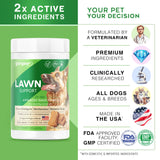 Gargeer Lawn Saver Chews for All Dog Breeds and Ages. Protect Your Grass with Balanced Urine Ammonia and Nitrogen Levels. Vet Created - 150 Duck Flavored Soft Chews. Made in the USA. Enjoy!