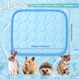 Jetec 3 Pcs Bunny Guinea Pig Cooling Mat Rabbit Cool Pad Pet Cooling Bed Small Animal Sleeping Pads for Indoor Hamster Squirrel Hedgehog Chinchilla (Pink)
