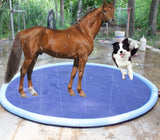 OOXYG Thickened Horse Splash Pad Toy, Anti-Slip Horse Bathtub for Summer, Durable Outdoor Water Play Mat for Horse and Dog, Pet Swimming Pool Bathtub(78in, Blue)