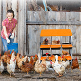 Garvee Chicken Nesting Box, 6-Hole Roll Away Egg Laying Box with Lid, Heavy-Duty Galvanized Steel Rustproof Design - Easy Egg Collection, Easy Clean (with Bracket Legs, Orange)