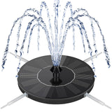 Mademax Solar Bird Bath Fountains, Upgrade 1.4W Solar Fountain Pump with 8 Nozzles & 4 Brackets, Free Standing Floating Solar Powered Water Fountain Pump for Bird Bath, Garden, Pond, Pool, Outdoor