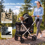 Dog Stroller for Medium and Small Dogs, Lightweight Aluminum, Up to 66 lbs