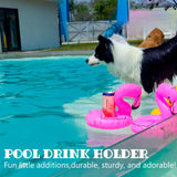 KUCDBUN Dog Pool Float, Funny 6-in-1 Inflatable Dog Floats for Pool, Pet Floatie Raft for Small Dogs, Puppy and Doggies, Pink Flamingo