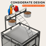 Garveehome 60 Inch Wrought Iron Large Bird Cage with Play Top, Stand
