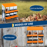 Garvee Chicken Nesting Box, 6-Hole Roll Away Egg Laying Box with Lid, Heavy-Duty Galvanized Steel Rustproof Design - Easy Egg Collection, Easy Clean (with Bracket Legs, Orange)