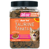 Just Try 16 OZ Taurine Treats with Coenzyme Q10 for Cats - Coq10 & Taurine for Cat to Support Feline Heart Health - Chicken Flavored Chews - Vitamins Snacks Treats
