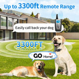PaiPaitek 2 in 1 Dog Bark Collar and Training Collar - Smart Bark and Shock Collar Combo, Automatic Bark Collar for Large Dog with Remote 3300ft Range & Waterproof