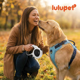 LULUPET 16Ft Retractable Dog Leash with LED Light, Heavy Duty Dog Leash for Small, Medium & Large Dogs Up to 66lbs, 360° Tangle-Free, Dispenser and Poop Bags