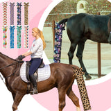 Eccliy 8 Pcs Horse Tail Bag Breathable Guard Stretchy 22" Slip on Horse Care Tail Wrap 2 Strand Closure Straps Grooming Supplies to Keep from Dirt Breakage Rubbing 8 Designs