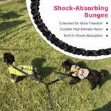 LEOSASA Double Dog Leash - No Tangle Splitter for Two Dogs, Coupler with Adjustable Long Lead Rope, Dual Control Handles, Retractable No Pull Bungee, Walk Train Small Medium Large 2 Pets (Fuchsia)