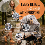 Bicystar Pet Stroller Rain Cover,Ventilated Clear EVA,Universal Fit