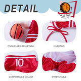 DELIFUR Dog Basketball Player Costume - Pet Halloween Costume Adjustable Funny Dress Up Sports Outfit Cosplay Clothes for Small Medium Dog Red (Large)