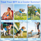 BEAUTYZOO Dog Cooling Bandana,2-Pack Instant Chill Ice Neck Cooler Wrap for Outdoor Summer, Adjustable Reusable Pet Scarf Lasts 2 Hours,Heat Relief Prevent Sunstroke for Medium Large Dogs 17"-22" Blue