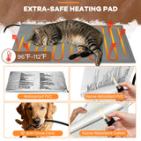 Outdoor Heated Cat House for Outside: Winter Insulated Weatherproof 30"×14"×20" Shelter with Extra Large Elevated Warm Heater and Waterproof Heating Bed for Multiple Feral Kitties Small Pets for Barn