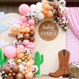 Horse Balloons, 60pcs 12 Inch Pink Brown Cowgirl Party Balloons with Horse Print Balloon, Birthday Balloon for Kids Girls Boys Cowgirl Cowboy Party Decorations Animal Pet Birthday Supplies