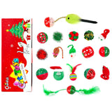 CHIWAVA 17 Pack Christmas Cat Toy Bag Set Assorted Toys Variety Pack Kitten Interactive Play