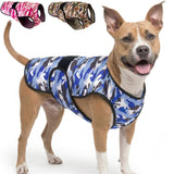 LUCOLOVE Dog Cooling Vest - 2-Layer Cooling with Soft Microfiber Fabric - Lightweight, Adjustable and Comfortable - UV Protection for Small to Large Dogs - Relief in Hot Weather (Blue, Large)