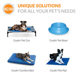 K&H Pet Products Portable Dog Pool & Pet Bath for Dogs and Puppies, Swimming Pool for Large Pets, Heavy Duty Liner with Metal Frame, Easy Drain Plug, Foldable - Extra-Large 50 X 32 X 9in Chill Blue