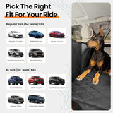 4Knines Back Seat Extender for Dogs Hard Bottom w/EZ Door Guard Black XL