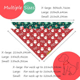Raisingwell Christmas Dog Bandanas 2 Pack, 4 Pattern Reversible Holiday Bandana for Boy and Girl, Dog Scarf for Medium and Large Breed Dogs | Chritmas Gift | Reindeer | Santa Claus | Tree |