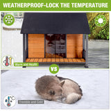 GUTINNEEN Large Dog House with Insulated Liner for Winter Outdoor Dog Cage with All-Around Iron Frame Dog Kennel for Small & Medium & Large Dogs,Insulation