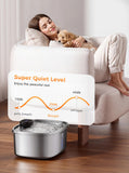 Pokpet Dog Cat Water Fountain Wireless Stainless Steel Water Fountain for Small Large Dogs, Fresh Flow 10L Dispenser, Doggy Spout Water Bowl,Wider Drinking Area, LED Window, Ultra-Quiet - 1 Filter