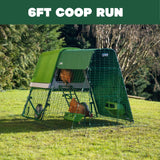Omlet Portable Chicken Coop Go Up | Easy to Clean and Maintain Plastic Chicken Tractor | Cool in Summer, Warm in Winter Weatherproof Hen House | Green Coop with 6ft Run and Wheels