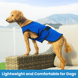 DOGZSTUFF Dog Cooling Vest. Lightweight Jacket with Evaporative Cool Microfiber Technology, UV Protection Shirt for Beach, Sizing for Small, Medium and Large Dogs (L, Dark Blue)