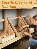 3 Pcs Nesting Boxes for Chickens - Safe & Easy Access Open Back Wooden Nesting Box, Easy to Assemble Chicken Coop Accessories for Hens Laying Eggs