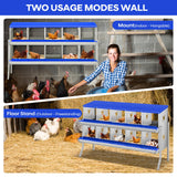 GarveeLife Chicken Nesting Box, 10 Compartments Nesting Box for Chickens, Two-Tier Galvanized Steel Chicken Egg Laying Box with Large Vented Holes Wall Mounting for Easy Egg Collection