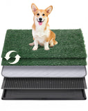 Petcozife Dog Grass Pad with Tray, 25"x20" Grass Pad for Dogs Potty with 2pcs Artificial Grass, Indoor Dog Litter Box for Balcony Apartment, Realistic, Washable, Less Odor