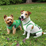 LyssKMK 4 Pack St. Patrick's Day Dog Shirts Shamrock Rainbow Bridge Tank Tops for Small Medium Dogs Lucky Green Beer Pattern Sleeveless Vests for Cats Puppies S