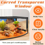 PROLEE Bearded Dragon Tank, Curved Reptile Enclosure with 3-Side Clear Acrylic Panels, Spacious Lizard Tank with Metal Mesh Top and Lockable Door for Reptile Habitat (Black, 48" Length,80 Gallons)