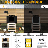 Large Automatic Chicken Coop Door Solar Powered, Charge with 7W Solar Panel Auto Chicken Door, Aluminum Electric Poultry Door with Time & Light Sensor, Remote Control