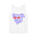 Purple Dog Graphic Tank Top — Cute Pup Illustration