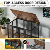 GarveeLife 48 in Large Dog Crate Furniture with Top Access Door, Heavy Duty Dog Crate Wooden Indoor Decorate Pet Cage, Indestructible Pet Dog Cage for Medium to Large Dogs