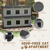 DRATO Outdoor Cat House Resin Double-Decker Cat Houses for Cats Weatherproof Large Space Cat Shelter Indoor & Outdoor Use